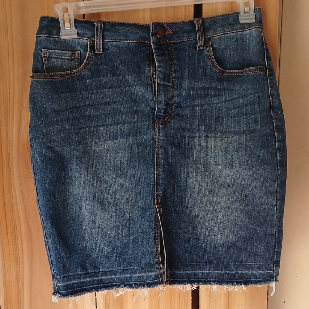 Faded Glory Blue Denim Pencil Skirt